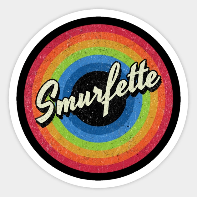 Vintage Style circle - smurfette Sticker by henryshifter